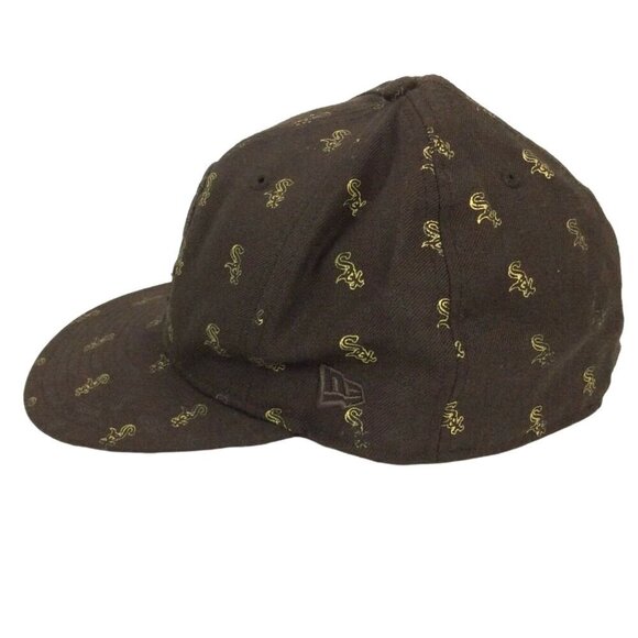 Chicago White Sox MLB New Era 59Fifty Brown Gold Fitted Cap Size 8 Wool - Picture 3 of 8